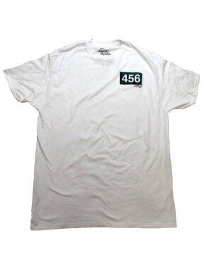 Netflix Squid Game 456 T-Shirt Mens White Cotton Player Graphic Tee S-2XL